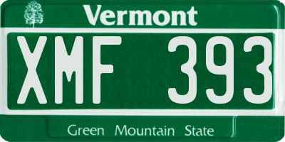 VT license plate XMF393