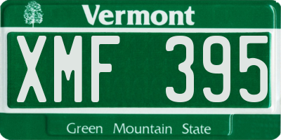 VT license plate XMF395