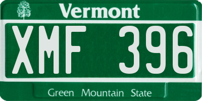 VT license plate XMF396