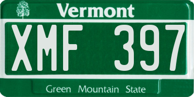 VT license plate XMF397