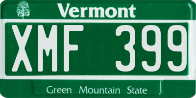 VT license plate XMF399