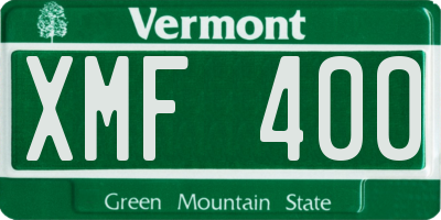 VT license plate XMF400