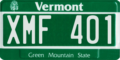 VT license plate XMF401
