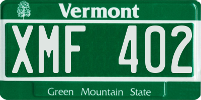 VT license plate XMF402