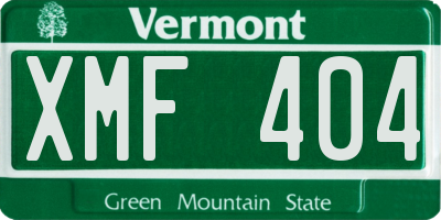 VT license plate XMF404