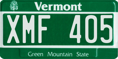 VT license plate XMF405