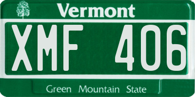 VT license plate XMF406