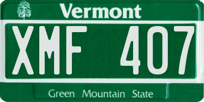 VT license plate XMF407