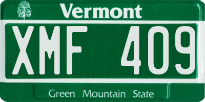 VT license plate XMF409