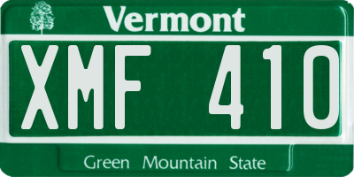 VT license plate XMF410