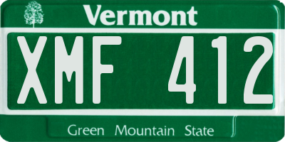 VT license plate XMF412