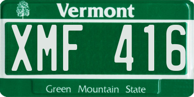 VT license plate XMF416