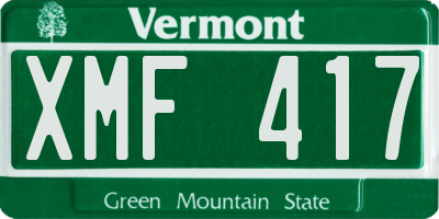 VT license plate XMF417