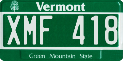 VT license plate XMF418