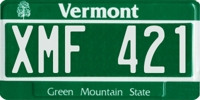 VT license plate XMF421