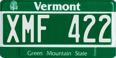 VT license plate XMF422