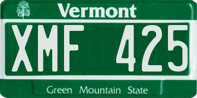 VT license plate XMF425