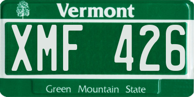 VT license plate XMF426