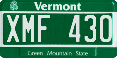 VT license plate XMF430