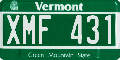 VT license plate XMF431