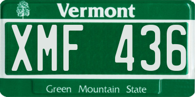 VT license plate XMF436