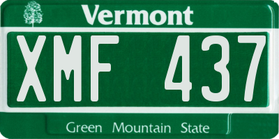 VT license plate XMF437