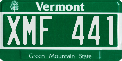 VT license plate XMF441