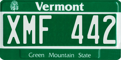 VT license plate XMF442