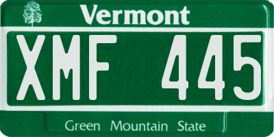 VT license plate XMF445