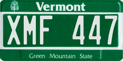 VT license plate XMF447