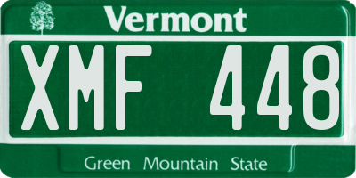 VT license plate XMF448