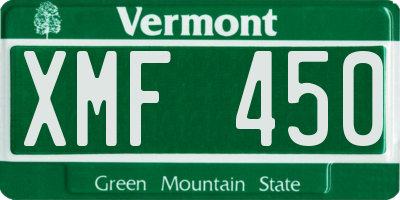 VT license plate XMF450