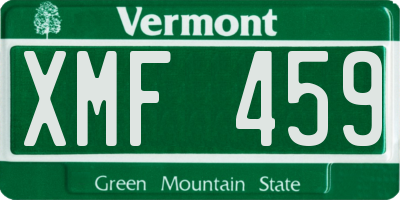 VT license plate XMF459