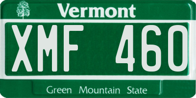 VT license plate XMF460