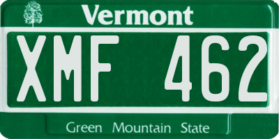 VT license plate XMF462