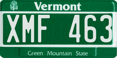 VT license plate XMF463