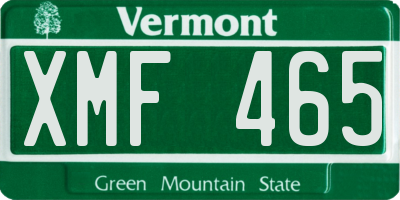 VT license plate XMF465