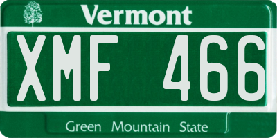 VT license plate XMF466