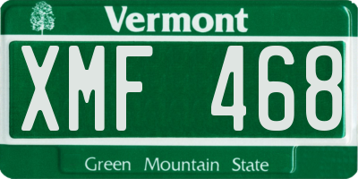 VT license plate XMF468