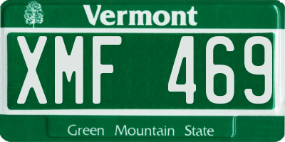 VT license plate XMF469