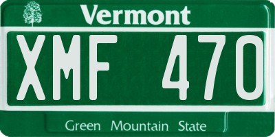 VT license plate XMF470