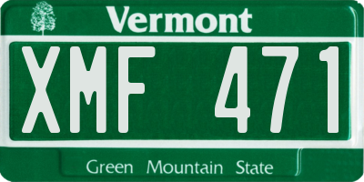 VT license plate XMF471
