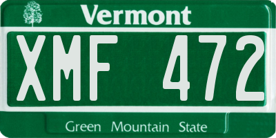 VT license plate XMF472