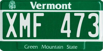VT license plate XMF473