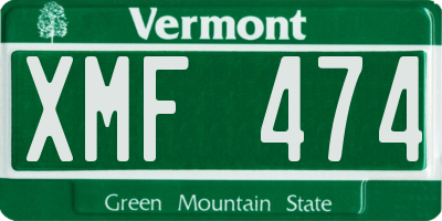 VT license plate XMF474