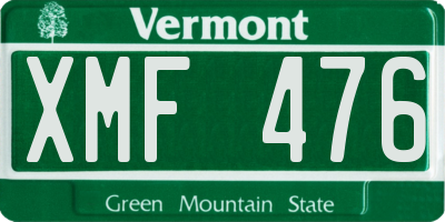 VT license plate XMF476