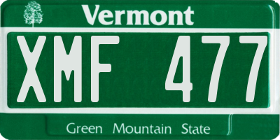 VT license plate XMF477