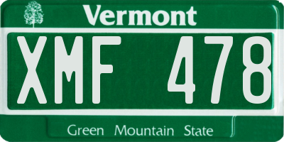 VT license plate XMF478