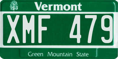 VT license plate XMF479