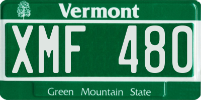 VT license plate XMF480